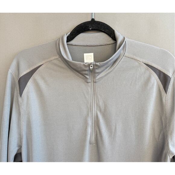 Mens North Face 1/2 zip vapor wick long sleeve gray shirt - 2 tone - mock neck L - Picture 5 of 8